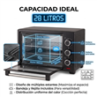 Horno Eléctrico de Mesa Kanji Home KJH-HE280011600S 28 Litros 1600W con Grill
